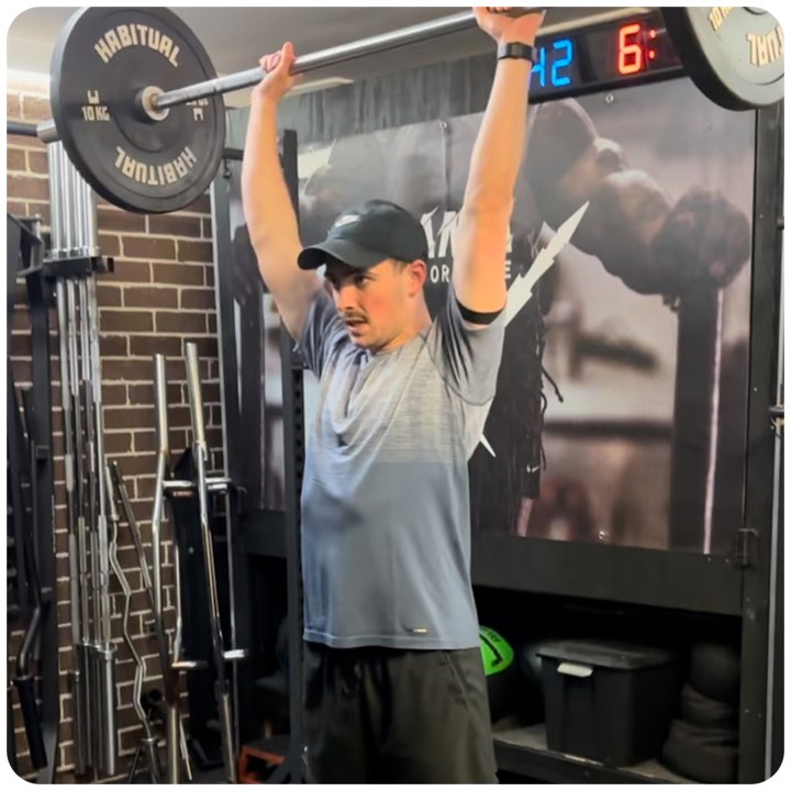 Overhead press in the TP gym